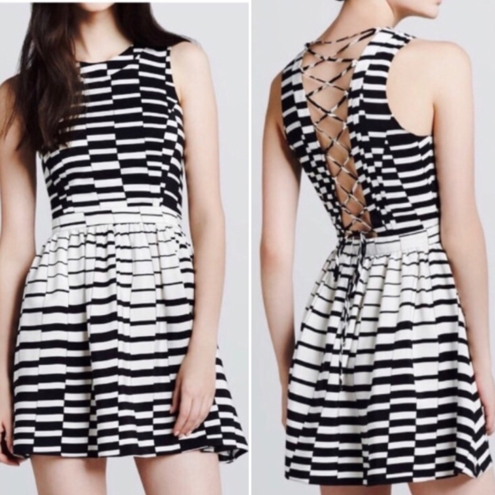 PARKER • Silk Lace-Up Mini Dress (NWOT)